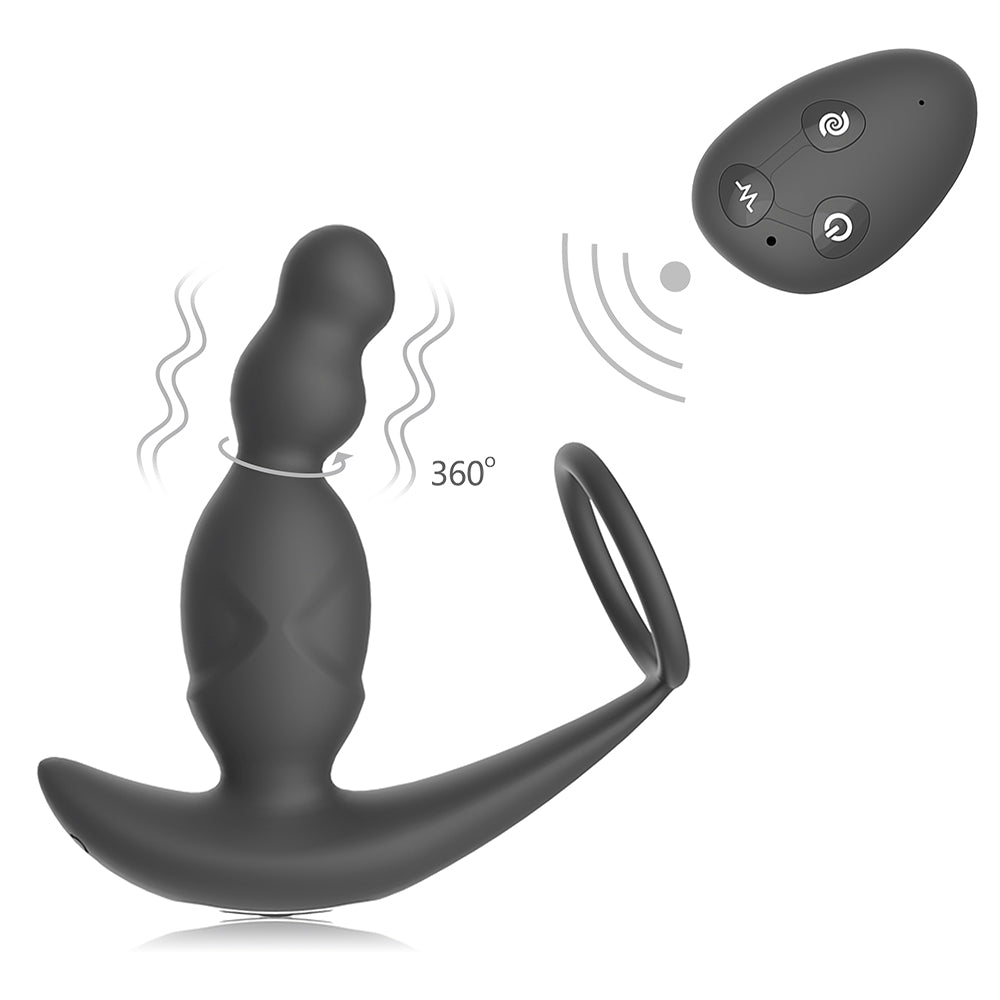 LUSE Beads Anal Vibrator with Penis Ring inJOYout LUSE Beads Anal Vibrator with Penis Ring inJOYout