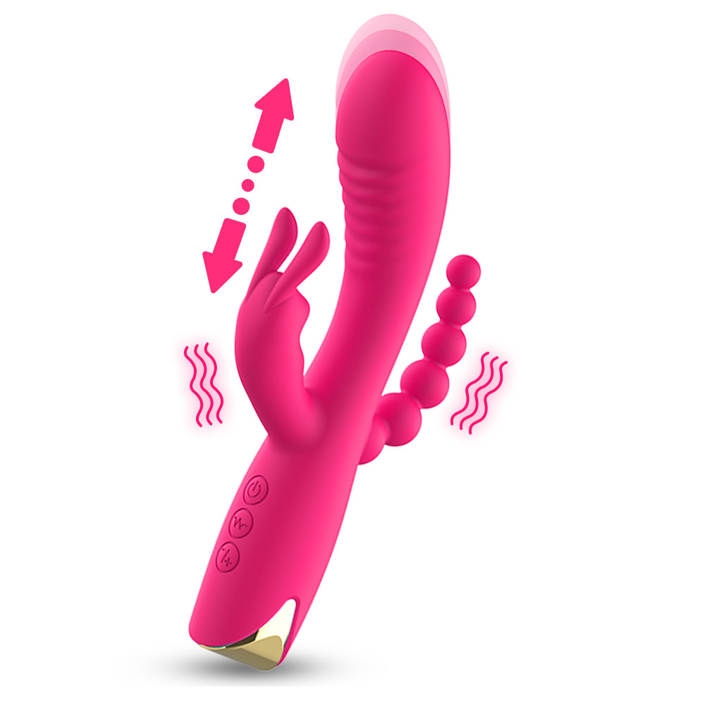3-In-1 Rabbit Vibrator with Anal Beads inJOYout 3-In-1 Rabbit Vibrator with Anal Beads inJOYout