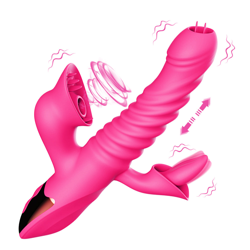 3 in 1 Ribbed Dildo Rabbit Vibrator | inJOYout