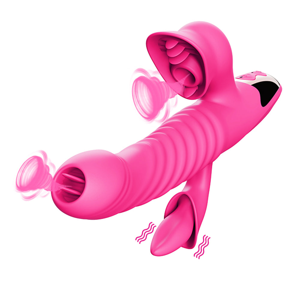 Licking Tongue Triple Rabbit Vibrator | inJOYout