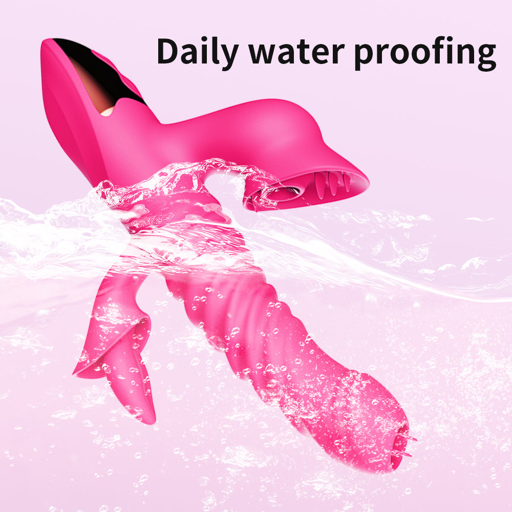 Waterproof G Spot Sucking and Licking Rabbit Vibrator | inJOYout