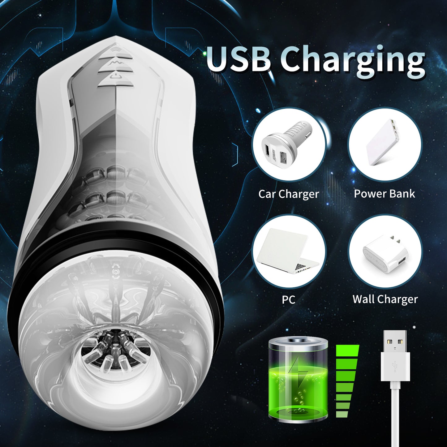 Rechargeable Mens Automatic Blowjob Masturbator | inJOYout