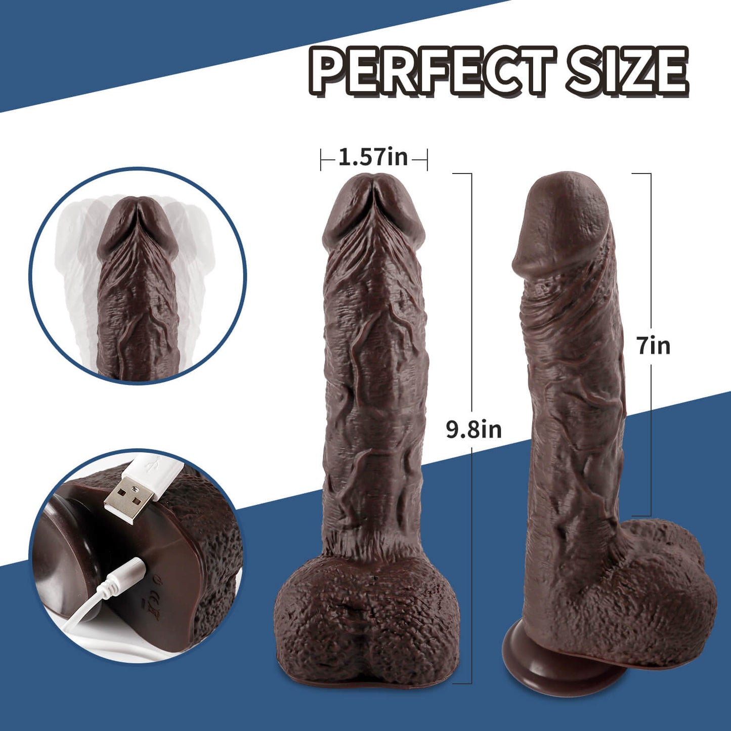 10 Inch Large Silicone Dildo Vibrator with Remote | inJOYout