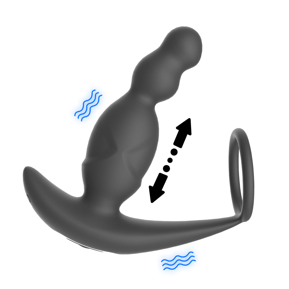 LUSE Beads Anal Vibrator with Penis Ring inJOYout LUSE Beads Anal Vibrator with Penis Ring inJOYout