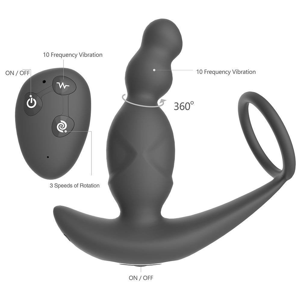 LUSE Beads Anal Vibrator with Penis Ring inJOYout LUSE Beads Anal Vibrator with Penis Ring inJOYout