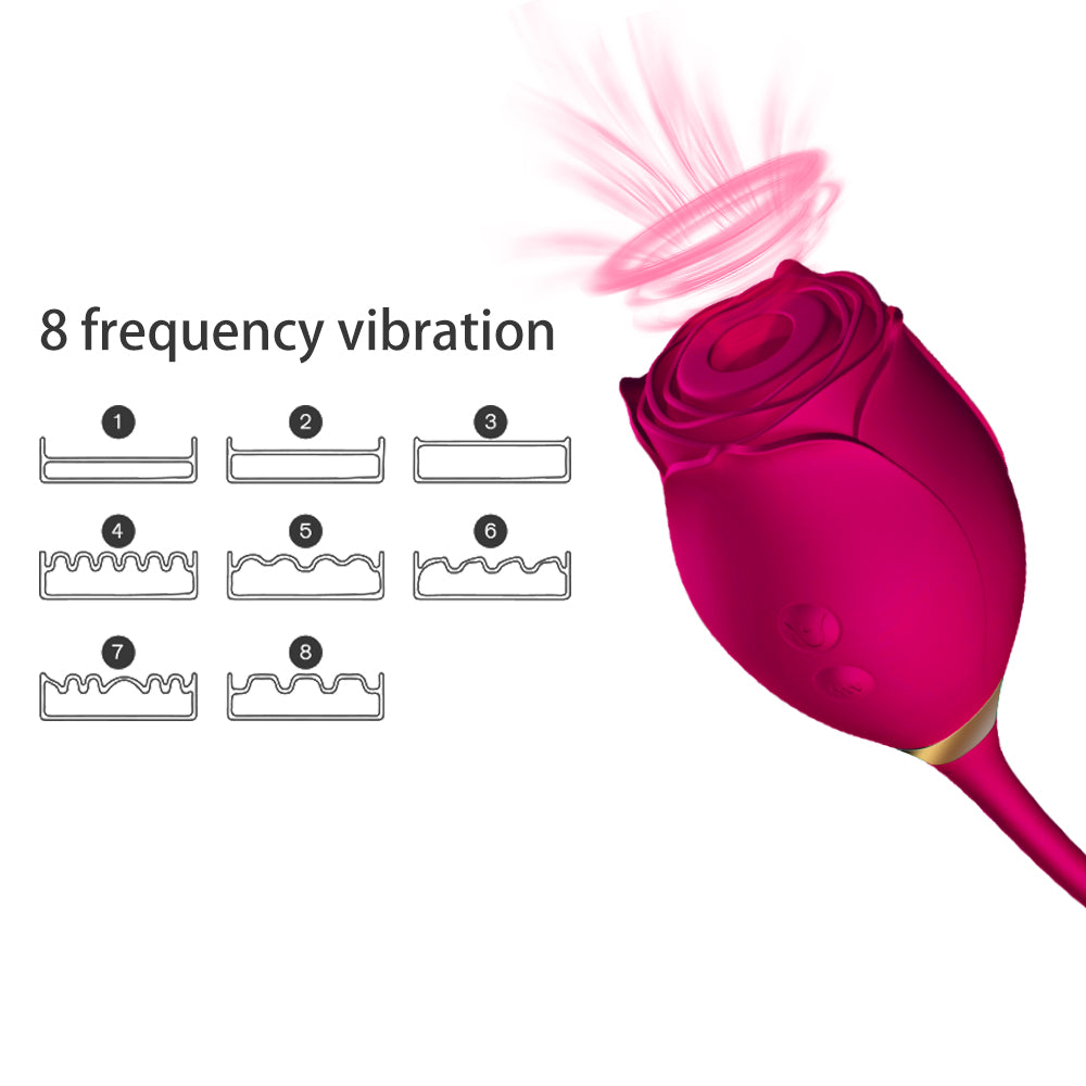 Rose Flower Clit Sucking Vibrator with 8 Vibration Modes | inJOYout