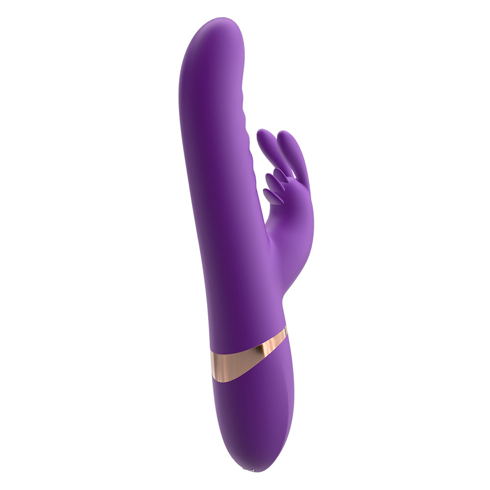 Purple Ribbed Thrusting Bunny Vibrator | inJOYout