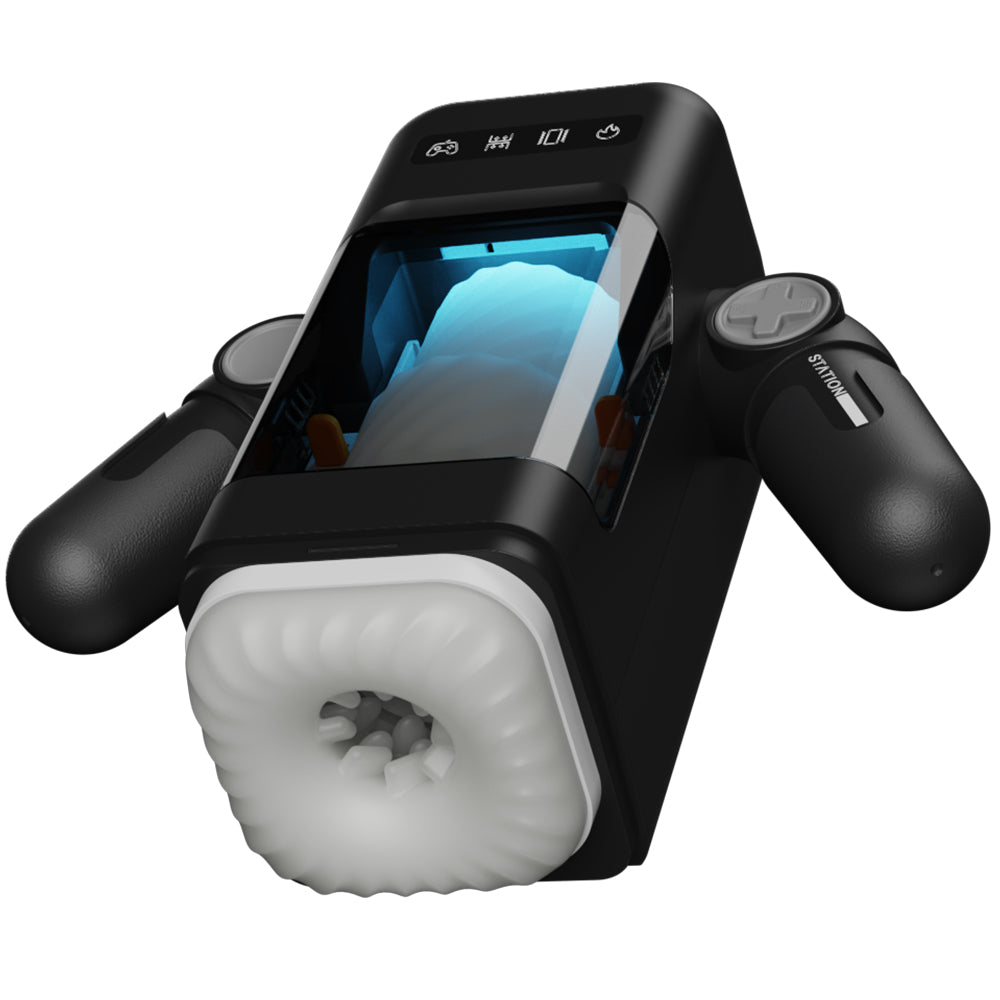 Heated and Vibrating Auto Male Masturbator - Black | inJOYout 
