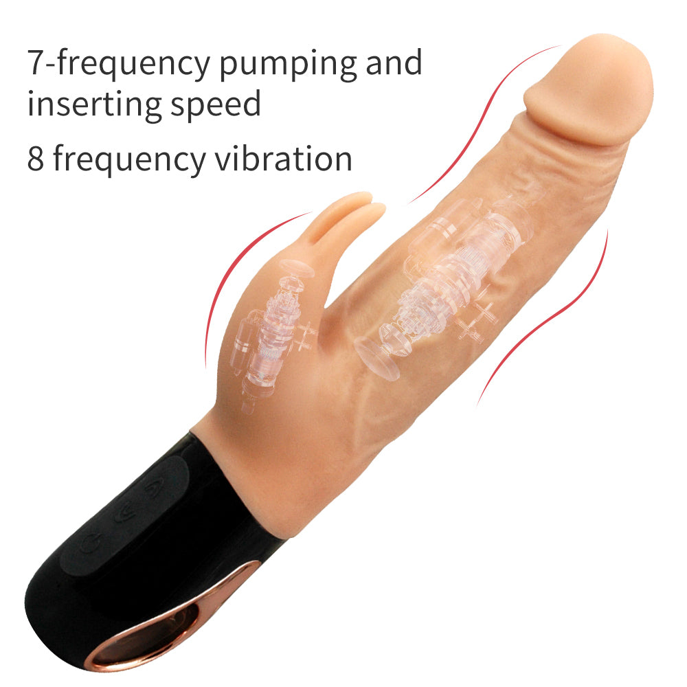 9 Inch Big Vibrating and Thrusting Rabbit Dildo | inJOYout 