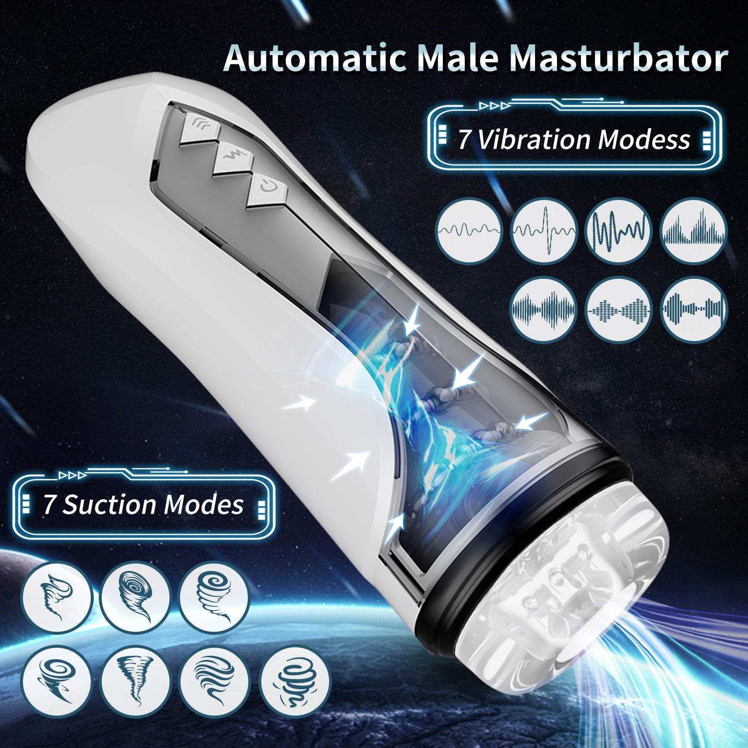 Automatic Vibrating Suction Masturbator inJOYout Automatic Vibrating Suction Masturbator inJOYout