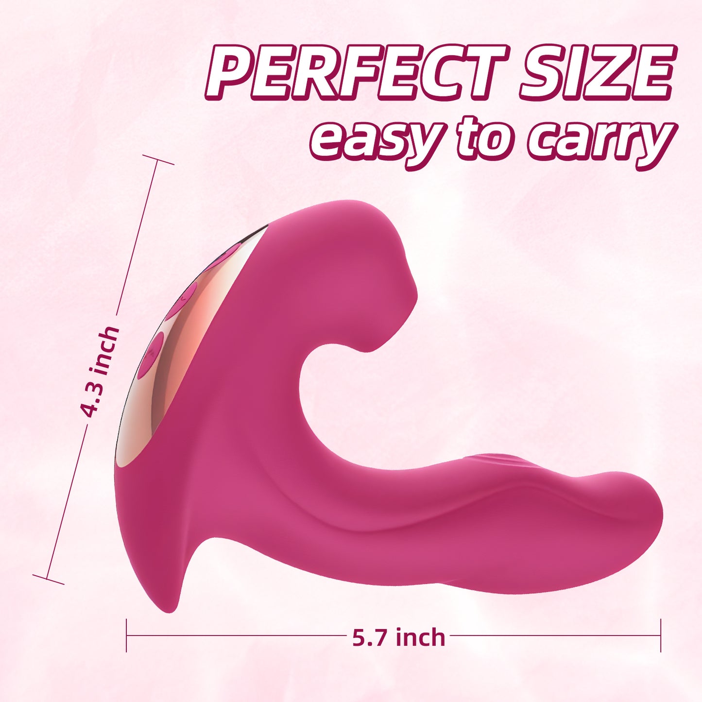 The Size of Triple Sensual Sucking Vibrator - Pink  | inJOYout 