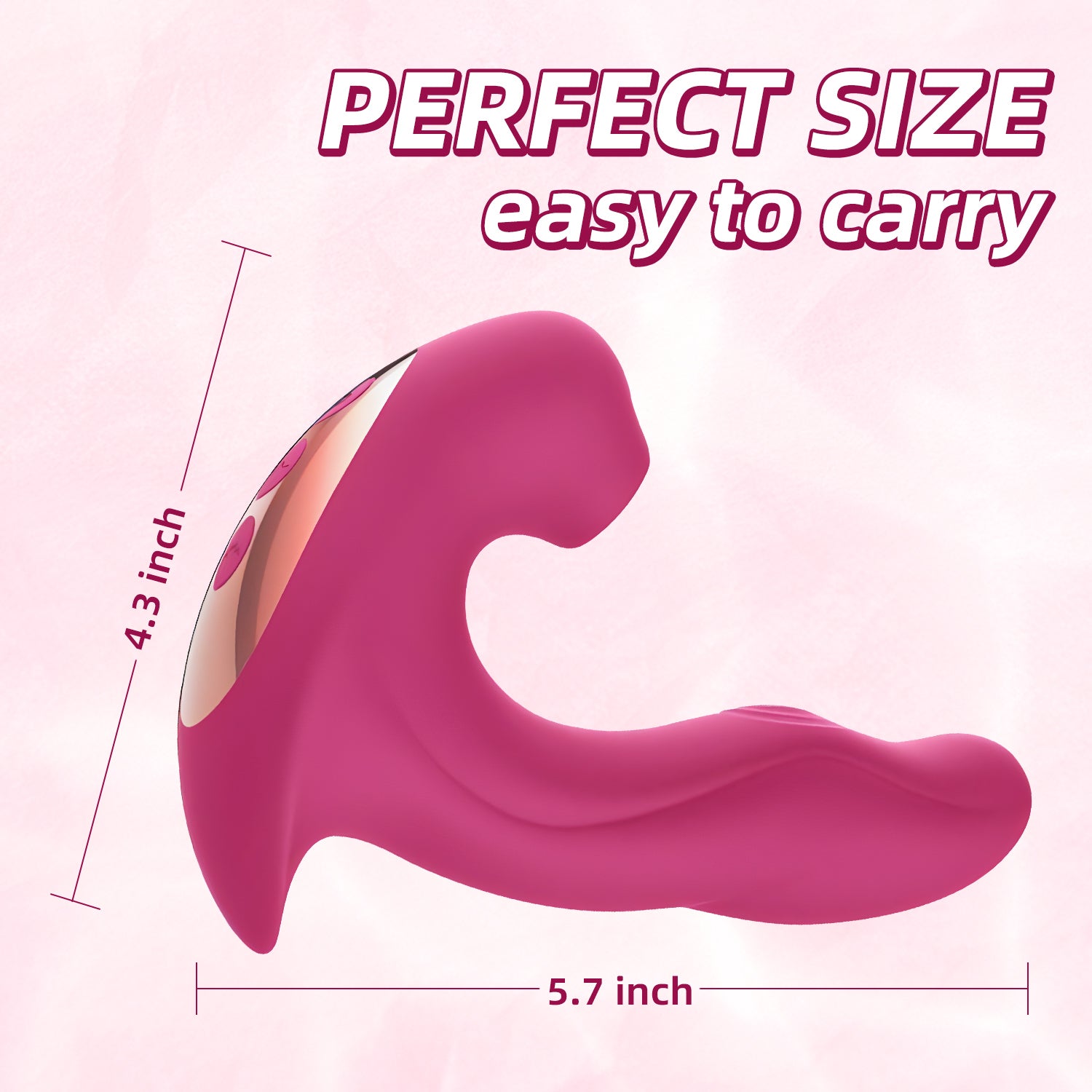 The Size of Triple Sensual Sucking Vibrator - Pink  | inJOYout 