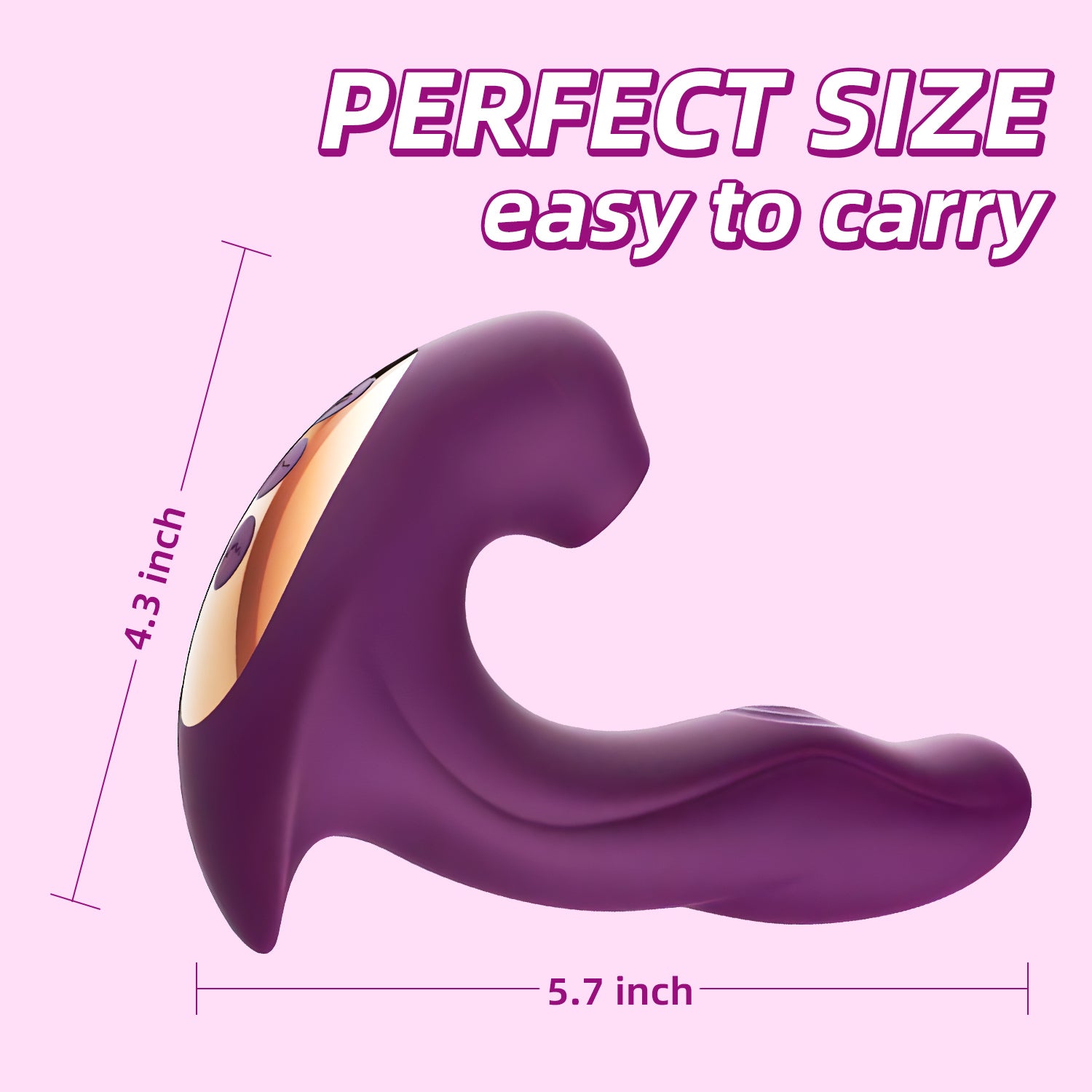 The Size of Triple Sensual Sucking Vibrator - Purple | inJOYout 