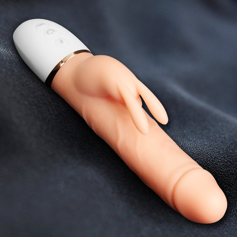 Realistic Skin Vibrating and Warming Rabbit Dildo | inJOYout 