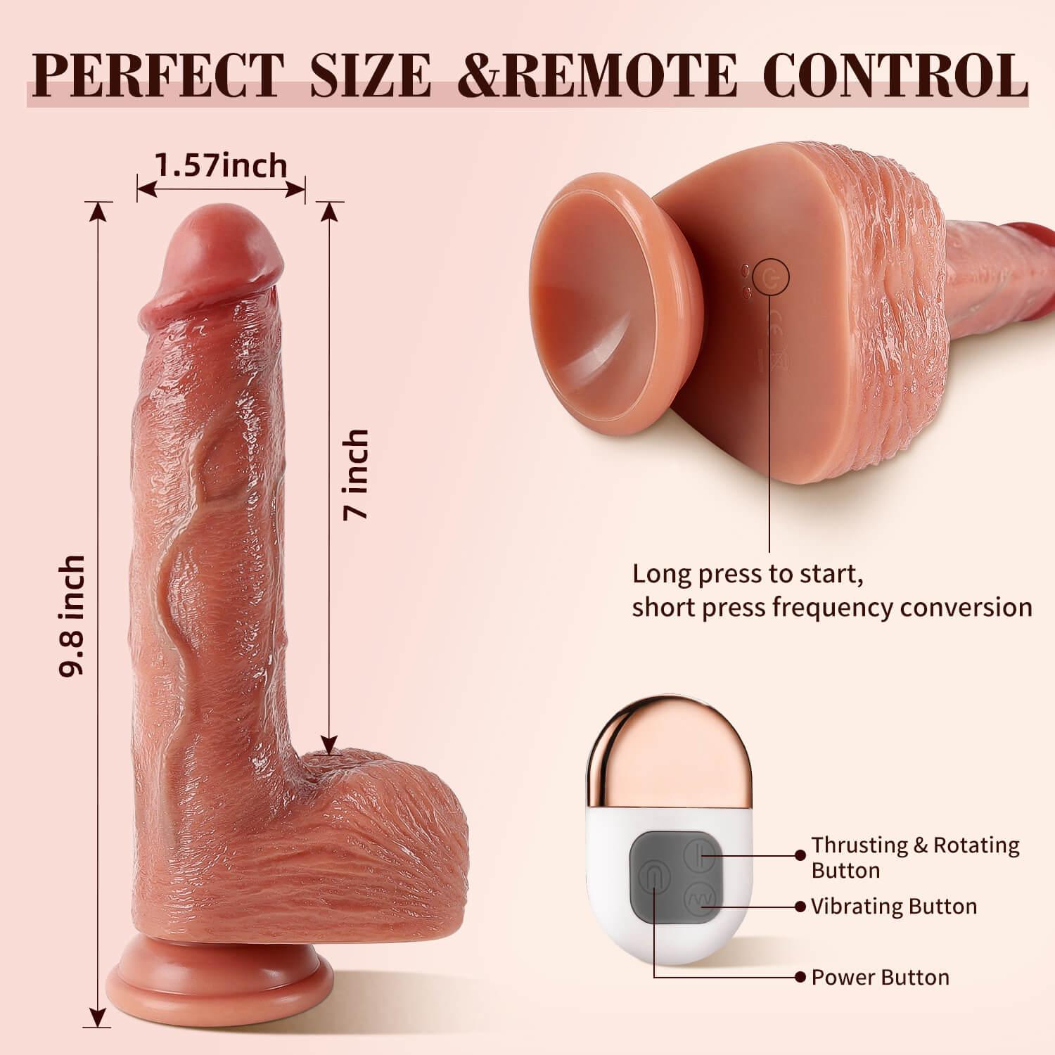 The Size of 9 Inch Lifelike Thick Vibrating Dildo | inJOYout 